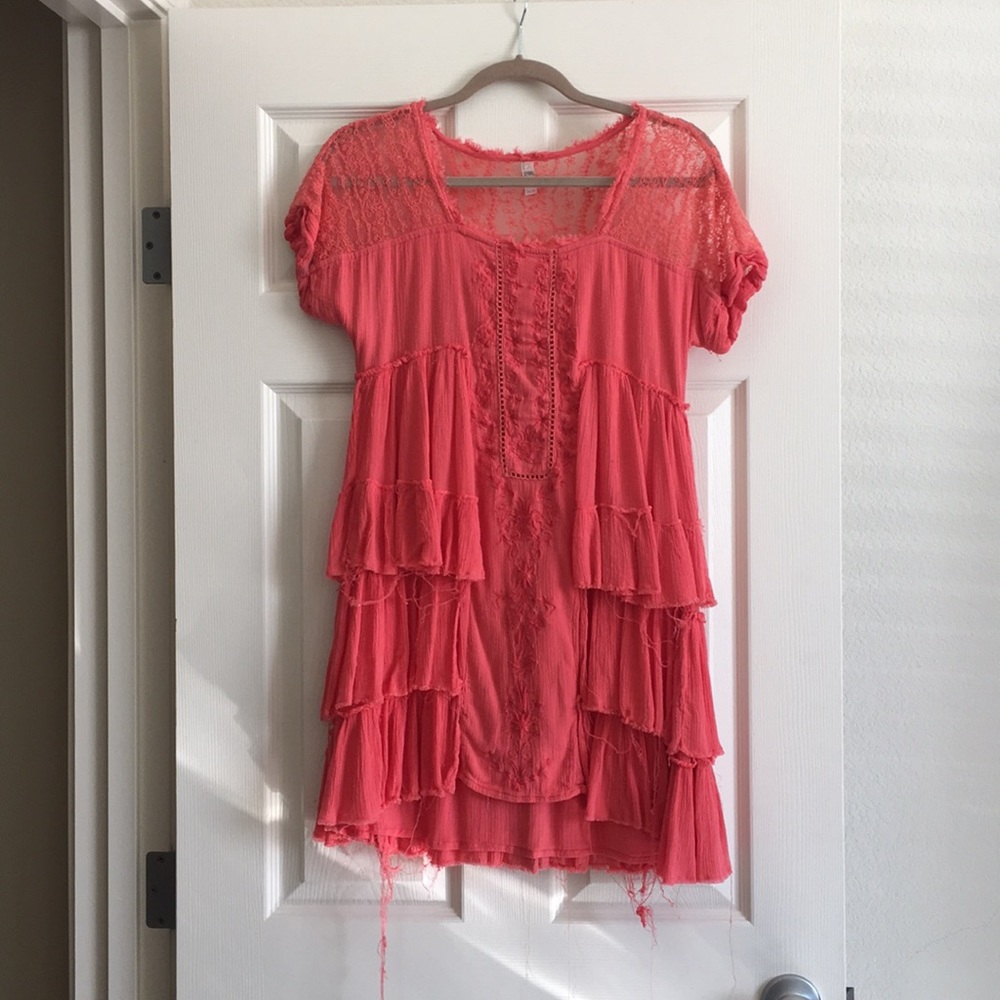 Coral midi free people dress